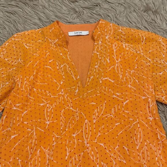 Joie eyelet orange blouse size small - Picture 3 of 6